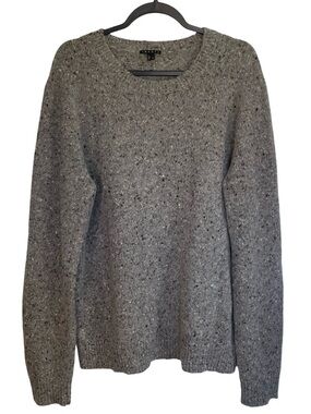 Theory Gray Speckled Crewneck Sweater